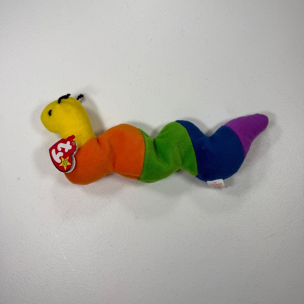 Ty Inch the Worm Beanie Baby Unisex OS Rainbow Excellent 1995 Plush 4044